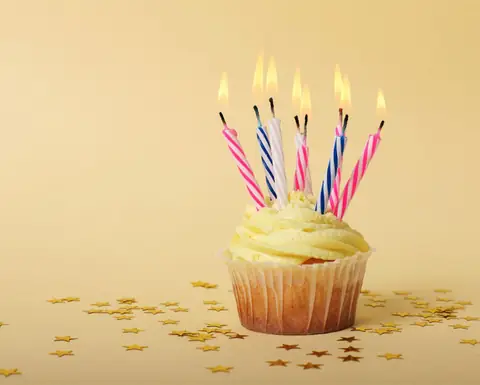 Fødselsdag: cupcake og lys