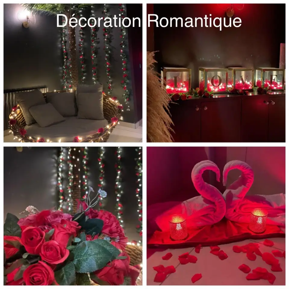 Décoration romantique dans le spa privé